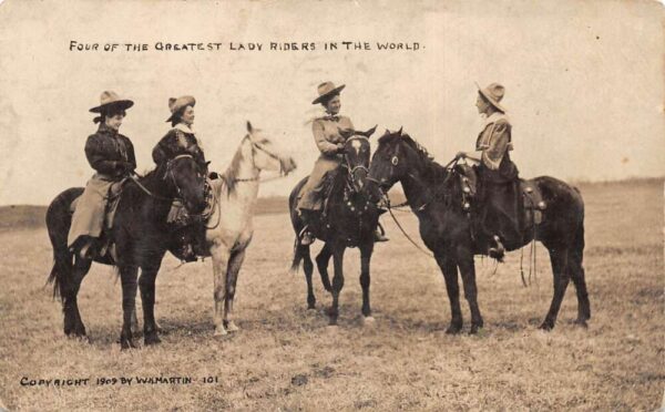 Oklahoma Greatest Lady Riders in the World Cowgirls Real Photo Postcard AA93576