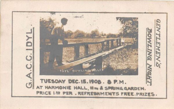 GACC Idyl Pennsylvania Bowling Alley Gentlemen's Night Real Photo PC AA93577