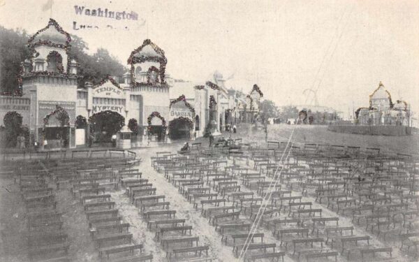 Washington DC Luna Park Temple of Mystery Glitter Vintage Postcard AA93584