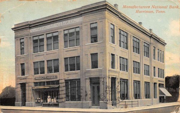 Harriman Tennessee Manufacturers National Bank Vintage Postcard AA93596