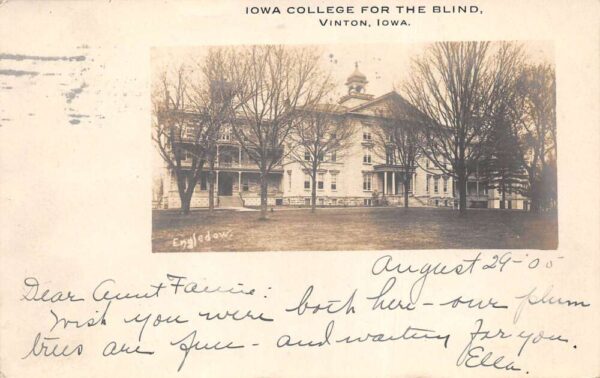 Vinton Iowa College for the Blind Real Photo Vintage Postcard AA93597