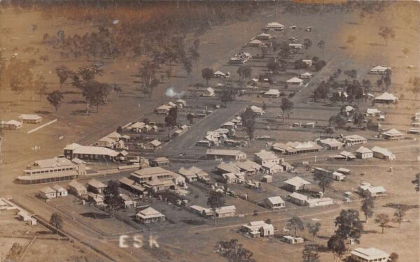 Esk Queensland Australia Birds Eye View Real Photo Vintage Postcard AA93600