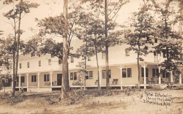 Interlochen Michigan Hotel Interlochen Real Photo Vintage Postcard AA93612