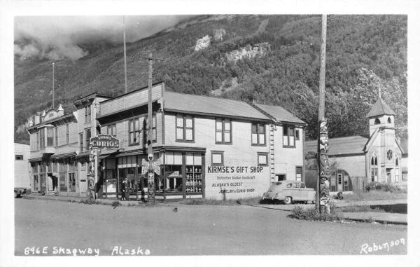 Skagway Alaska Kirmse's Curio Gift Shop Real Photo Vintage Postcard AA93616