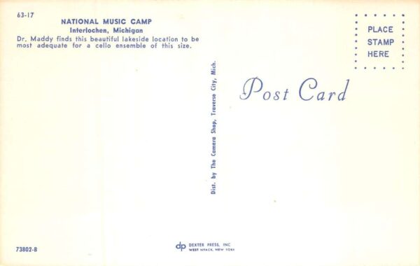 Interlochen Michigan National Music Camp Cello Ensemble Vintage Postcard AA93631 - Image 2