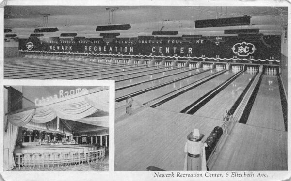 Newark New Jersey Newark Rec Center Bowling Alley Vintage Postcard AA93665