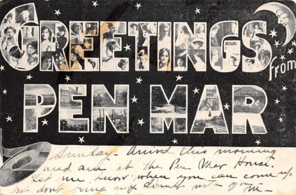 Pen Mar Pennsylvania Large Letter Greetings Vintage Postcard AA93677