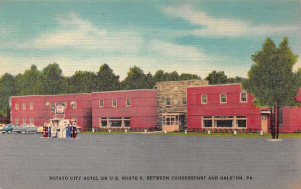 Coudersport Pennsylvania Potato City Hotel Vintage Postcard AA93682