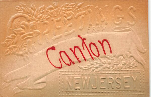 Canton New Jersey Greetings From Canton, Airbrushed, Vintage Postcard U22050