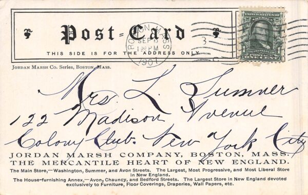 Boston Massachusetts Jordan Marsh Co., Soda Fountain, Vintage Postcard U22073 - Image 2