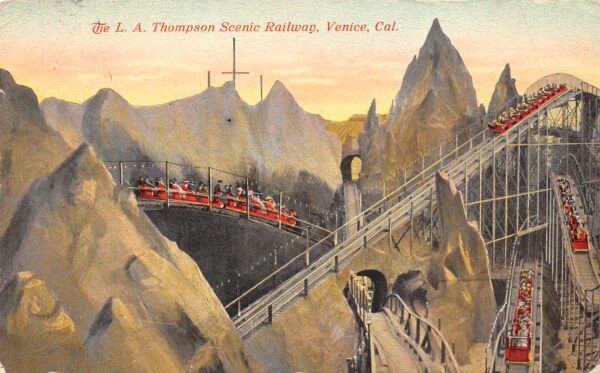 Venice California The L.A. Thompson Scenic Railway, Vintage Postcard U22146