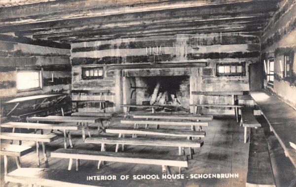 New Philadelphia Ohio Rebuilt First Schoolhouse In Ohio, Vintage RPPC U22185