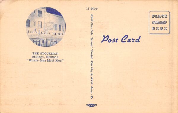 Billings Montana The Stockman Bar, Café & Sporting Goods, Vintage PC U22199 - Image 2