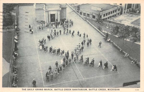 Battle Creek Michigan Sanitarium Daily Grand March Vintage Postcard AA93980