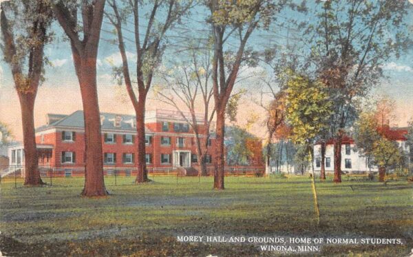 Winona Minnesota Home of Normal Students Morey Hall Vintage Postcard AA93988