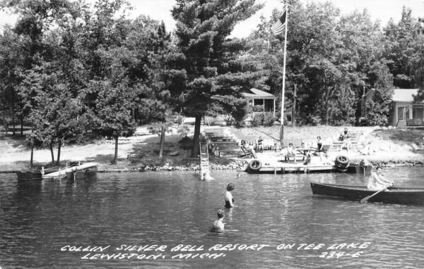 Lewiston Michigan Collin Silver Bell Resort Real Photo Vintage Postcard AA93990