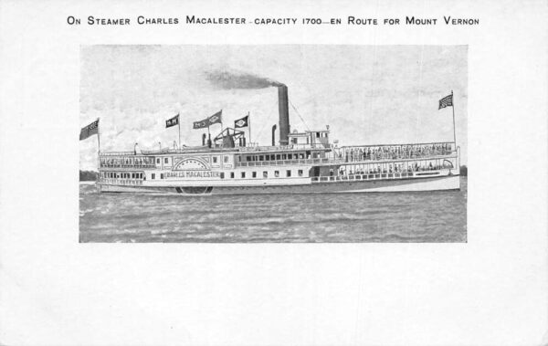 Mount Vernon Virginia Steamer Charles Macalester Vintage Postcard AA93991