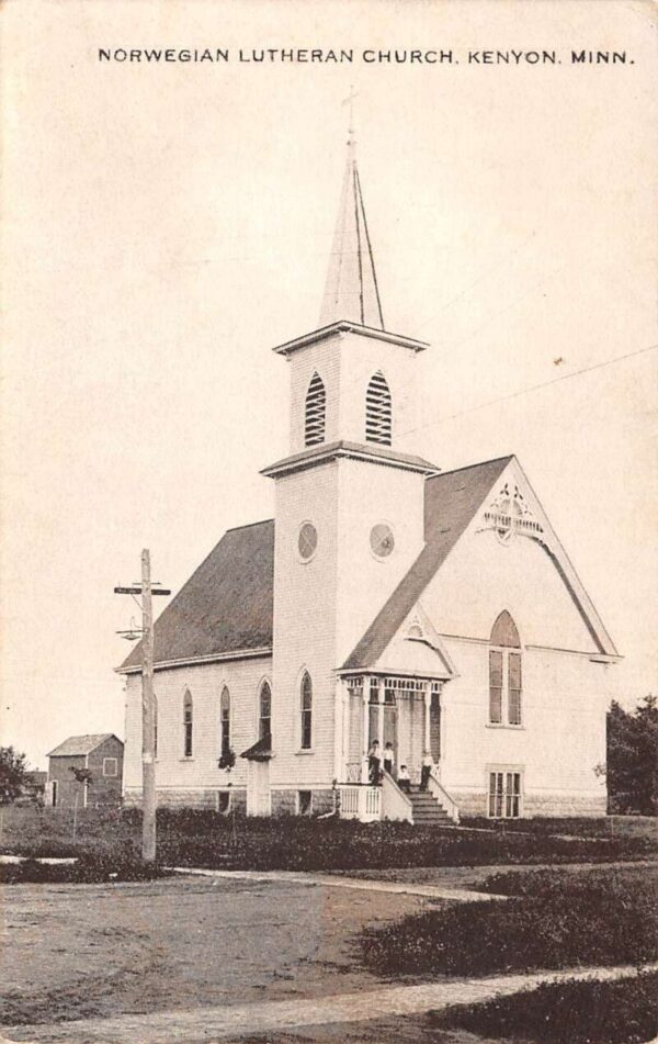 Kenyon Minnesota Norwegian Lutheran Church Vintage Postcard AA94457