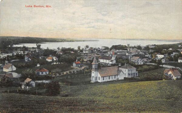 Lake Benton Minnesota Birds Eye View Vintage Postcard AA94469