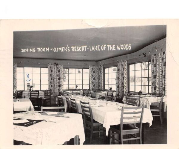 Baudette Minnesota Lake of The Woods Klimek's Resort Dining Room RPPC AA94472