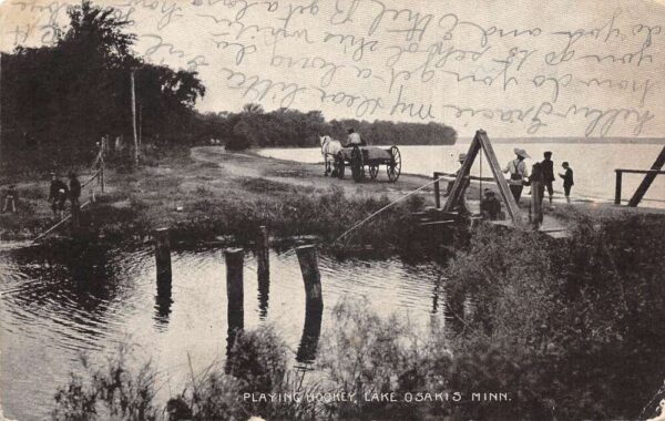 Lake Osakis Minnesota Playing Hookey Bridge Scenic View Vintage Postcard AA94474