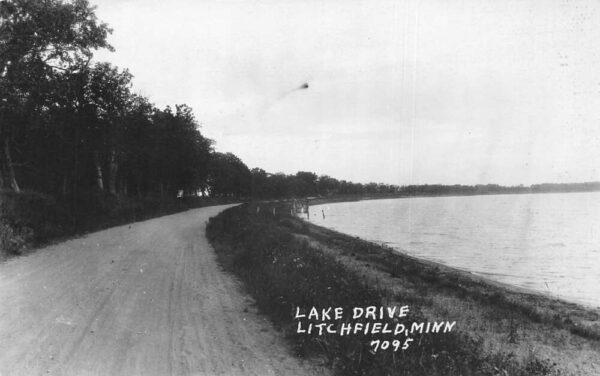 Litchfield Minnesota Lake Drive Scenic View Real Photo Postcard AA94476