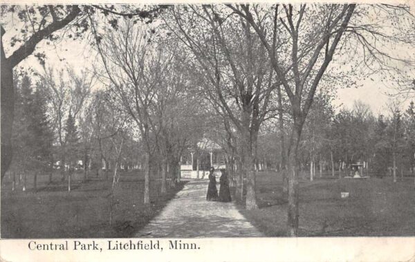 Litchfield Minnesota Central Park Vintage Postcard AA94477