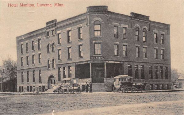 Luverne Minnesota Hotel Manitou Vintage Postcard AA94481