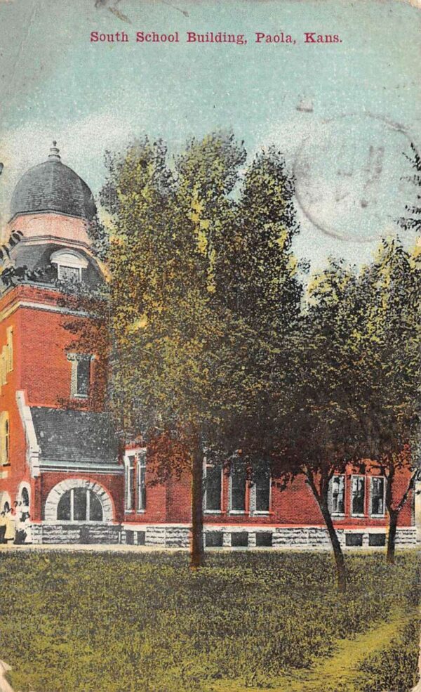 Paola Kansas South School Building Vintage Postcard AA94484