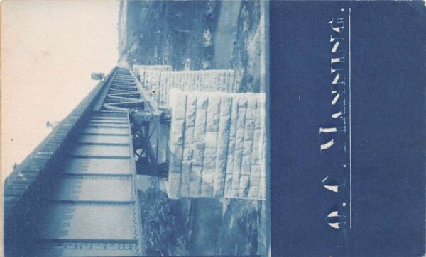 Canada OC Manning Bridge Scenic View Blue Cyanotype Real Photo Postcard AA94486