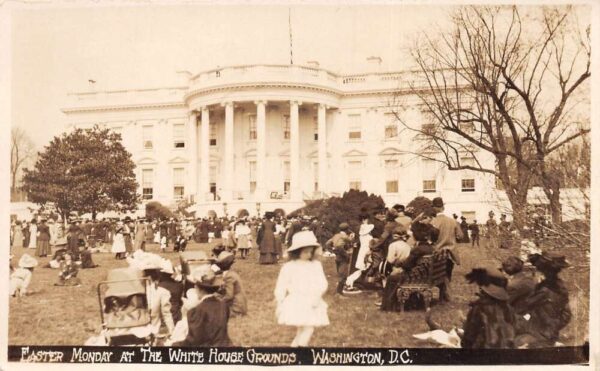 Washington DC White House Easter Monday Scene Real Photo Postcard AA94492