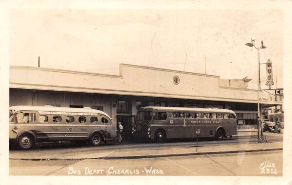 Chehalis Washington Bus Depot Station Real Photo Vintage Postcard AA94528