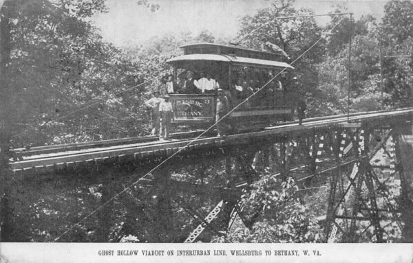 Bethany West Virginia Wellsburg Ghost Hollow Viaduct Trolley PC AA94529