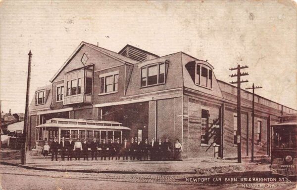 Newport Kentucky Car Barn 11th and Brighton Sts Vintage Postcard AA94535