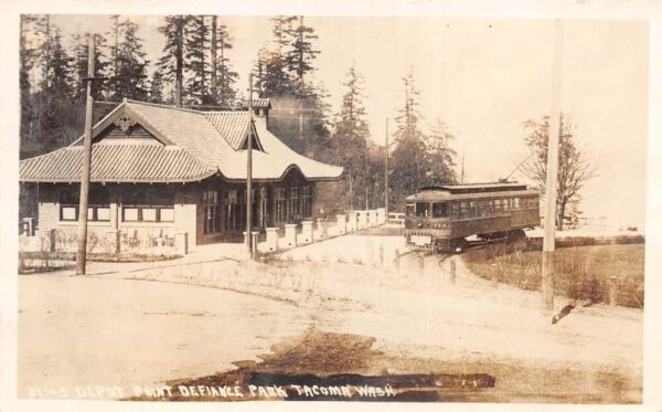 Tacoma Washington Depot Point Defiance Park Real Photo Vintage Postcard AA94537