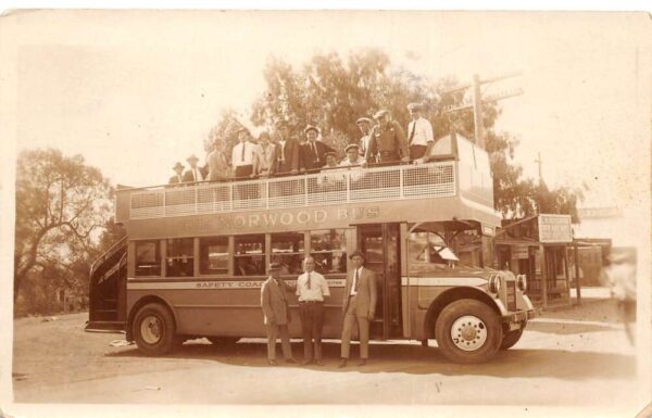 San Diego California Norwood Double Deck Bus Real Photo Vintage Postcard AA94538