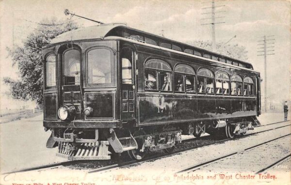 Philadelphia Pennsylvania West Chester Trolley Vintage Postcard AA94543