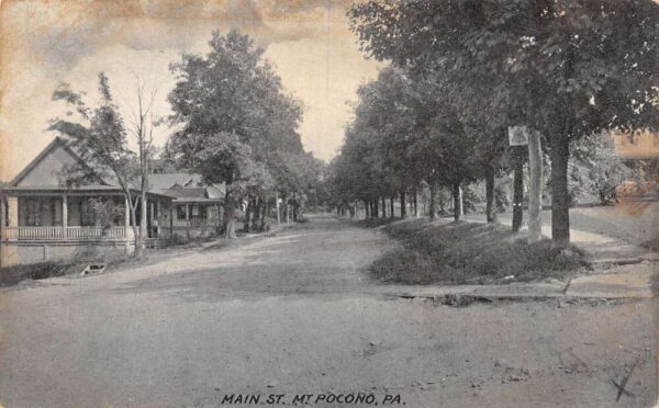 Mt Pocono Pennsylvania Main Street Vintage Postcard AA94557