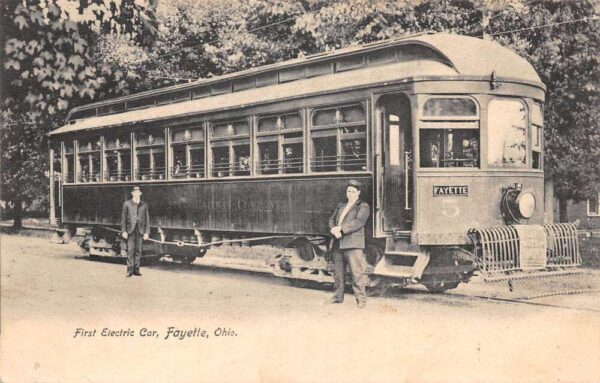 Fayette Ohio First Electric Car Vintage Postcard AA94564