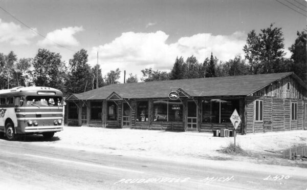 Prudenville Michigan Greyhound Bus Station Real Photo Vintage Postcard AA94567