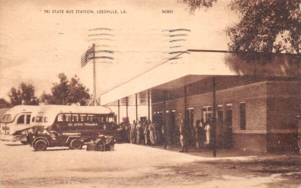 Leesville Louisiana Tri State Bus Station Vintage Postcard AA94569