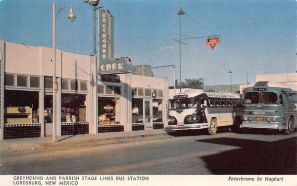 Lordsburg New Mexico Greyhound and Parrish Stage Lines Bus Station PC AA94578