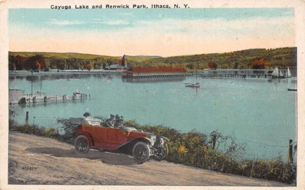 Ithaca New York Cayuga Lake Renwick Park Vintage Postcard AA94581