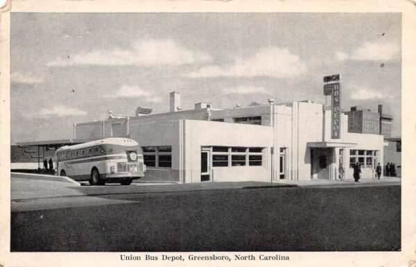 Greensboro North Carolina Union Bus Depot Vintage Postcard AA94586