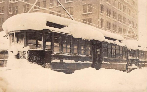 Denver Colorado Great Snowstorm 1913 Trolley Car Real Photo Postcard AA94615