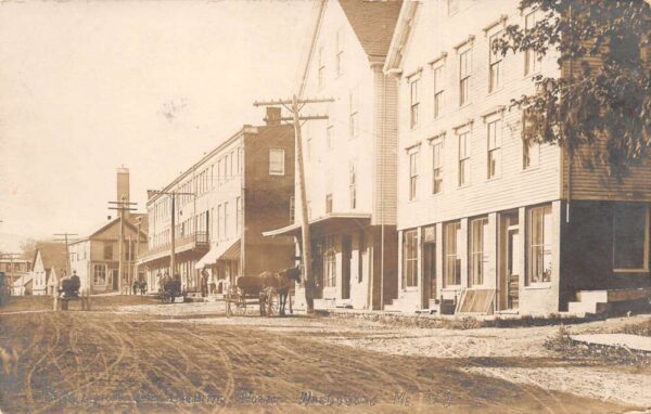 Waldoboro Maine Friendship Street Real Photo Vintage Postcard AA94622