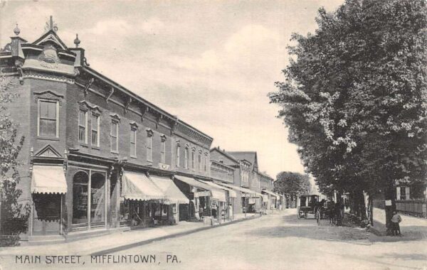 Mifflintown Pennsylvania Main Street Vintage Postcard AA94634