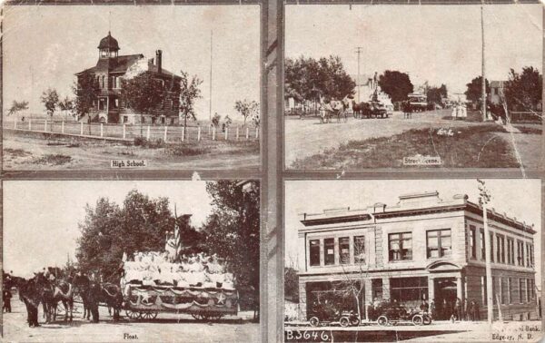 Edgeley North Dakota Multiview High School Parade Float Bank Postcard AA94637