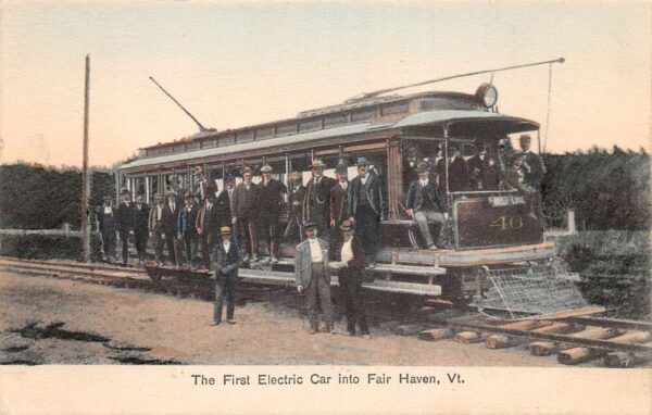 Fair Haven Vermont Electric Trolley Car Vintage Postcard AA94645