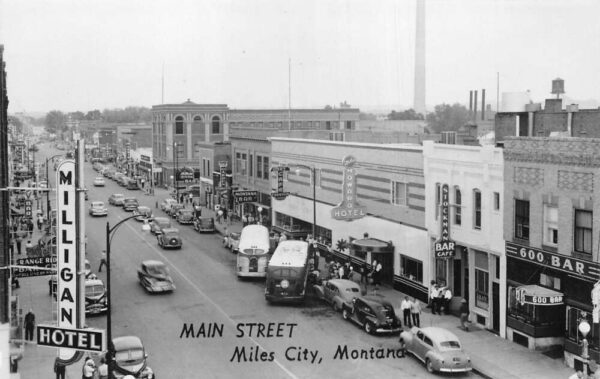 Miles City Montana Main Street Real Photo Vintage Postcard AA94646